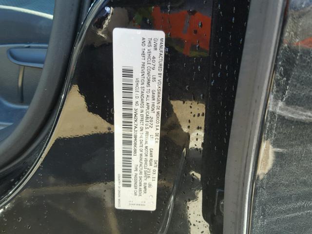 3VW2K7AJ2BM086881 - 2011 VOLKSWAGEN JETTA BASE BLACK photo 10