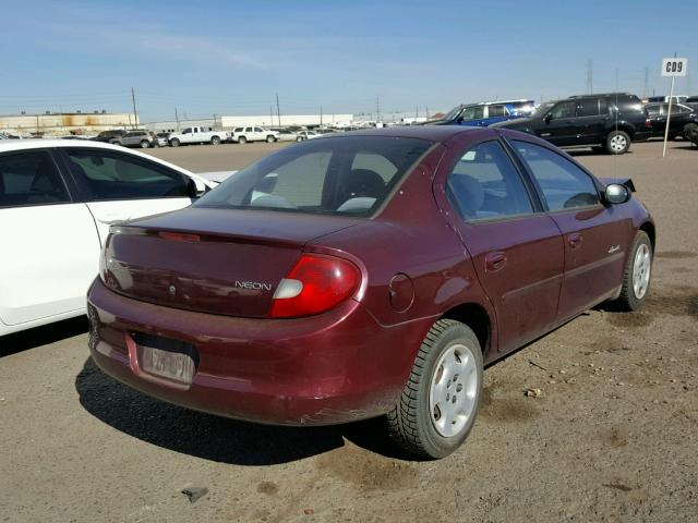 1P3ES46C81D181643 - 2001 PLYMOUTH NEON BASE MAROON photo 4