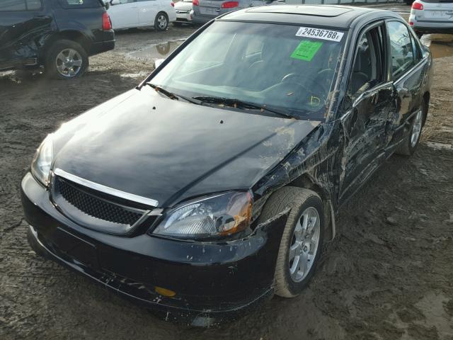 1HGES26771L060164 - 2001 HONDA CIVIC EX შავი ფოტო 2