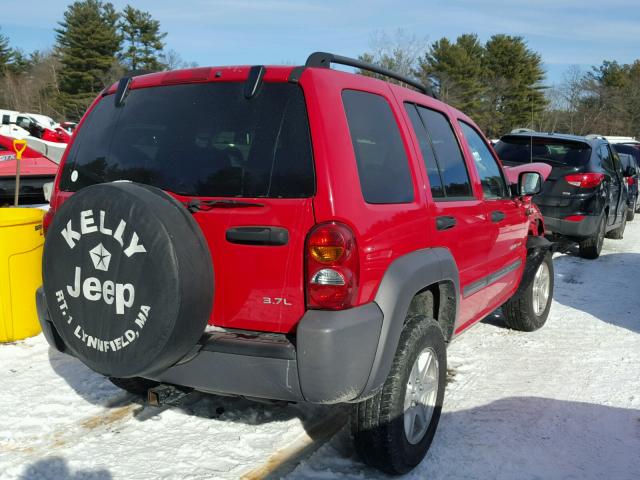 1J4GL48K33W625457 - 2003 JEEP LIBERTY SP RED photo 4