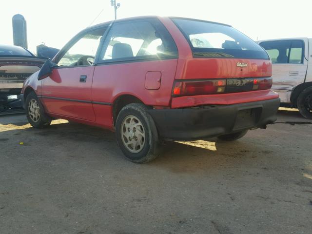 2C1MR2465N6808826 - 1992 GEO METRO BASE RED photo 3