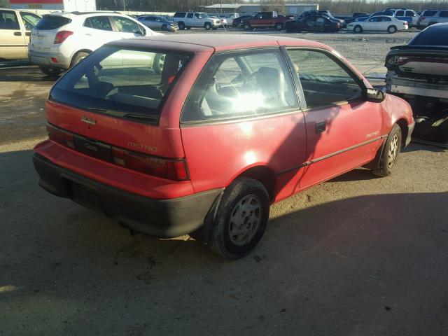 2C1MR2465N6808826 - 1992 GEO METRO BASE RED photo 4