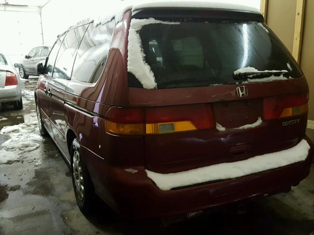 5FNRL18533B038736 - 2003 HONDA ODYSSEY LX RED photo 3