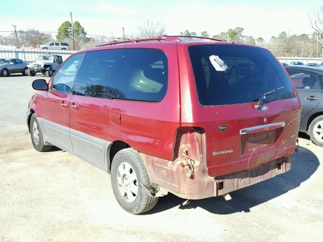 KNDUP131226305927 - 2002 KIA SEDONA EX RED photo 3