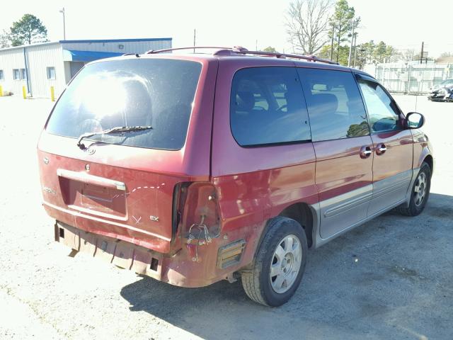 KNDUP131226305927 - 2002 KIA SEDONA EX RED photo 4