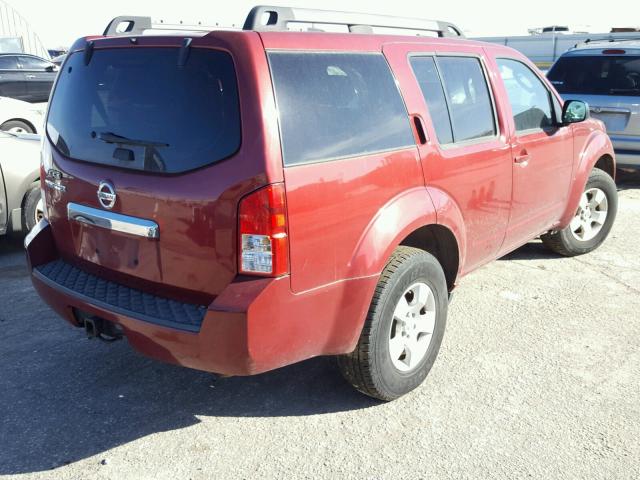 5N1AR18U38C645142 - 2008 NISSAN PATHFINDER RED photo 4