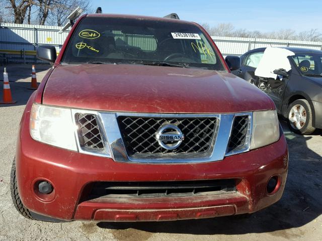 5N1AR18U38C645142 - 2008 NISSAN PATHFINDER RED photo 9