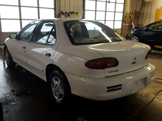 1G1JC524017326746 - 2001 CHEVROLET CAVALIER B WHITE photo 3