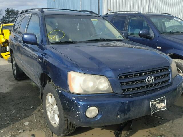 JTEHF21A220076807 - 2002 TOYOTA HIGHLANDER BLUE photo 1