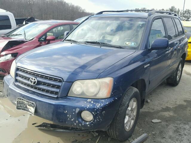 JTEHF21A220076807 - 2002 TOYOTA HIGHLANDER BLUE photo 2