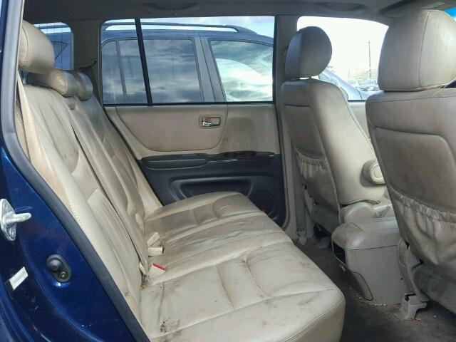 JTEHF21A220076807 - 2002 TOYOTA HIGHLANDER BLUE photo 6