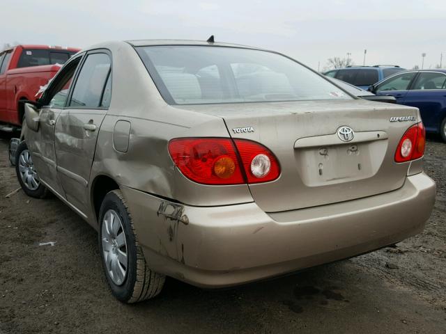 2T1BR38E84C253191 - 2004 TOYOTA COROLLA CE TAN photo 3