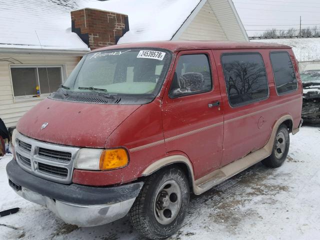 2D6WB11X73K517539 - 2003 DODGE RAM VAN B1 RED photo 2