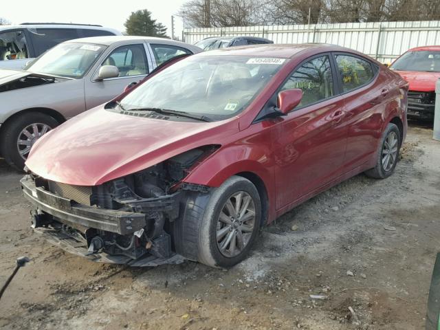 5NPDH4AE7EH482553 - 2014 HYUNDAI ELANTRA SE BURGUNDY photo 2