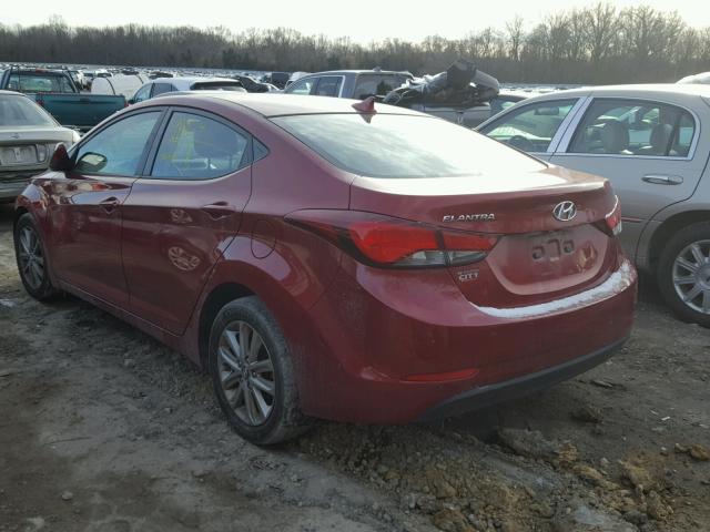 5NPDH4AE7EH482553 - 2014 HYUNDAI ELANTRA SE BURGUNDY photo 3