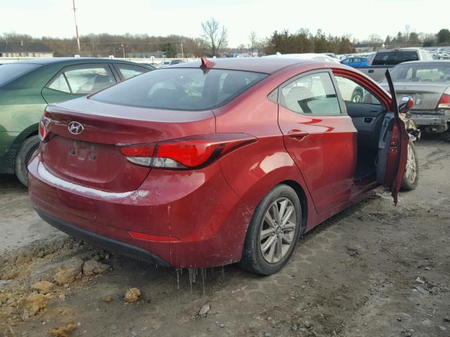 5NPDH4AE7EH482553 - 2014 HYUNDAI ELANTRA SE BURGUNDY photo 4