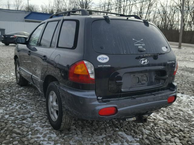 KM8SC13D22U232983 - 2002 HYUNDAI SANTA FE G BLACK photo 3