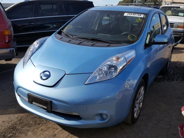 1N4AZ0CP5FC328286 - 2015 NISSAN LEAF S BLUE photo 2