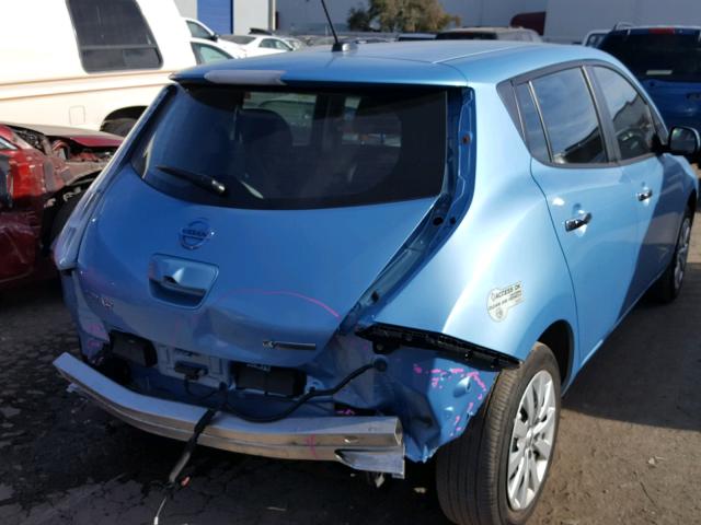 1N4AZ0CP5FC328286 - 2015 NISSAN LEAF S BLUE photo 4