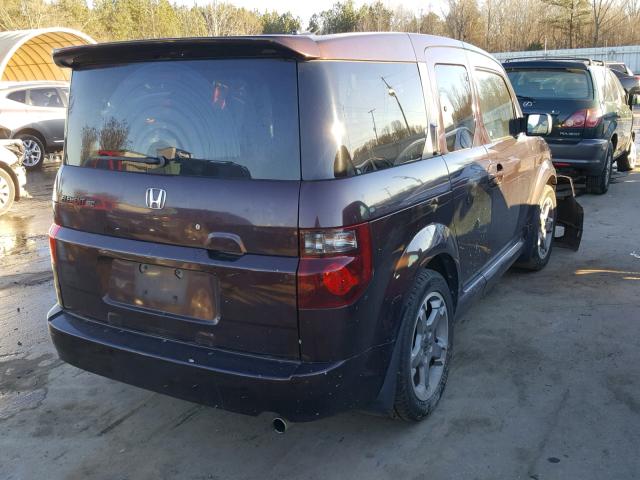 5J6YH18927L004784 - 2007 HONDA ELEMENT SC MAROON photo 4