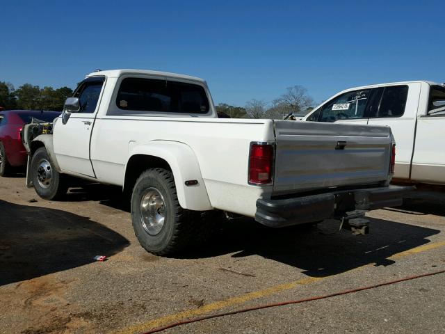 1B7ME36C1NS598486 - 1992 DODGE D-SERIES D WHITE photo 3