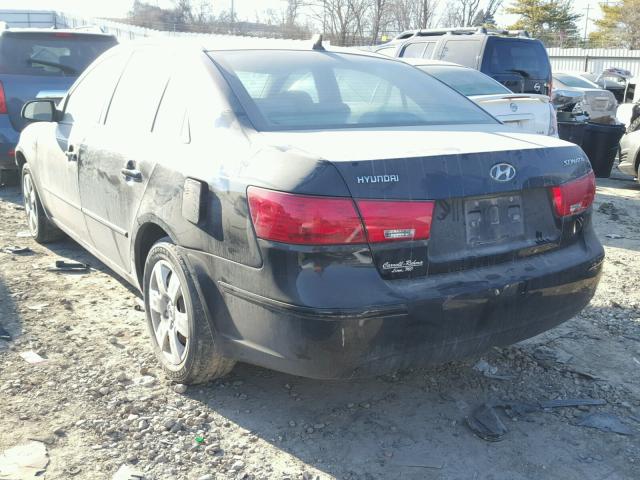 5NPET46C19H509259 - 2009 HYUNDAI SONATA GLS BLACK photo 3