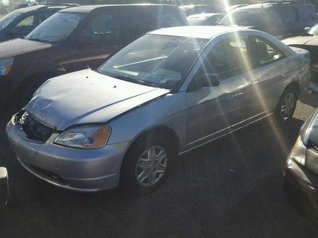 1HGEM22573L060909 - 2003 HONDA CIVIC LX SILVER photo 2