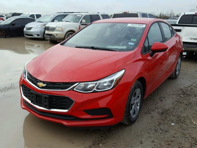 1G1BC5SM2H7186942 - 2017 CHEVROLET CRUZE LS RED photo 2