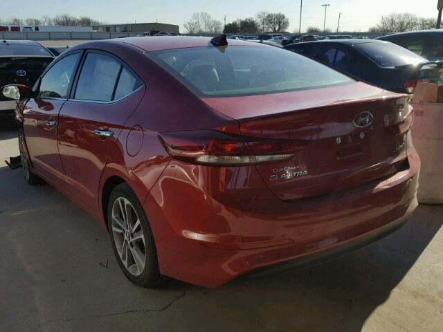 5NPD84LF1HH012190 - 2017 HYUNDAI ELANTRA RED photo 3