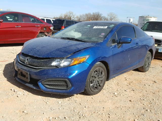 2HGFG3B58EH508897 - 2014 HONDA CIVIC LX BLUE photo 2