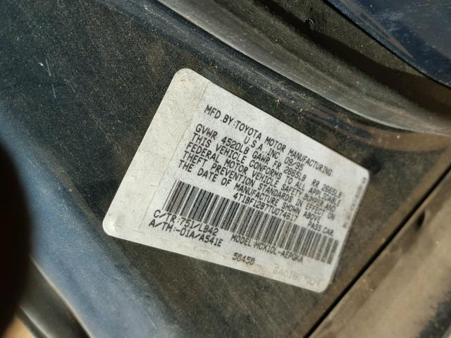 4T1BF12B7TU074617 - 1996 TOYOTA AVALON XL GREEN photo 10