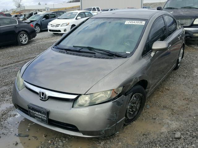 2HGFA16588H352185 - 2008 HONDA CIVIC LX GRAY photo 2