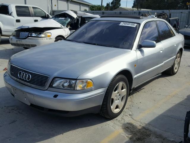 WAUBG84D8VN009486 - 1997 AUDI A8 QUATTRO SILVER photo 2