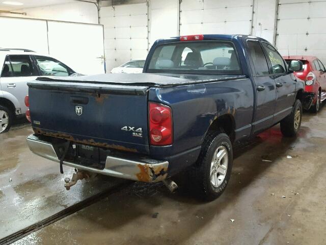 1D7HU18P97J598937 - 2007 DODGE RAM 1500 S BLUE photo 4