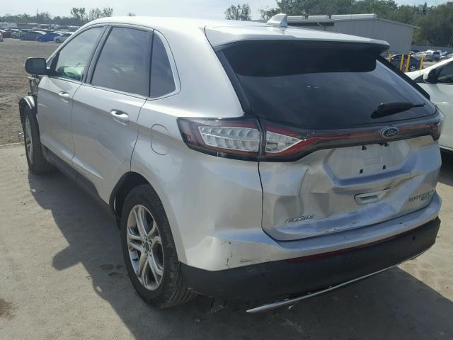 2FMTK3K97FBB89592 - 2015 FORD EDGE TITAN SILVER photo 3