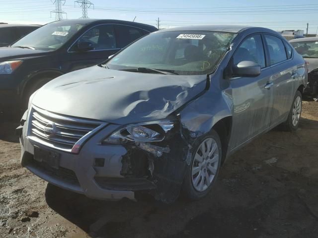 3N1AB7AP5EY319879 - 2014 NISSAN SENTRA S GRAY photo 2