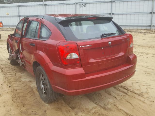 1B3HB48B27D113852 - 2007 DODGE CALIBER SX RED photo 3