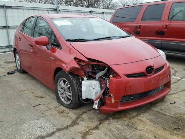 JTDKN3DU4A0167150 - 2010 TOYOTA PRIUS RED photo 1