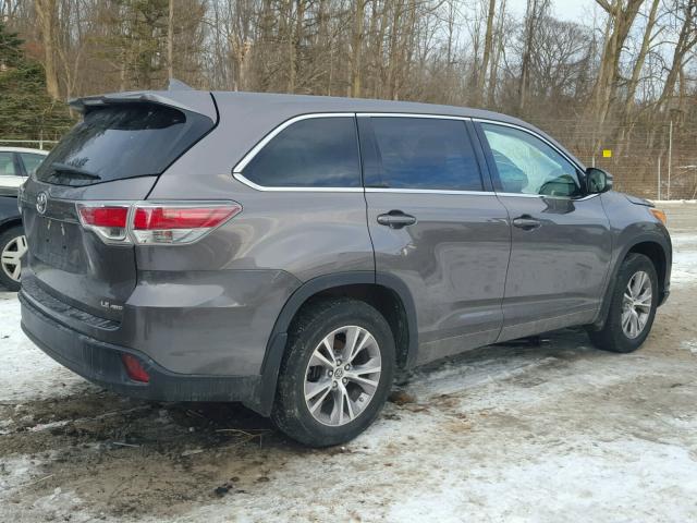 5TDBKRFH4GS286527 - 2016 TOYOTA HIGHLANDER GRAY photo 4