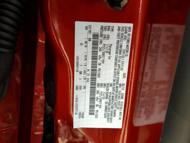 1FADP5BU2DL550501 - 2013 FORD C-MAX SEL RED photo 10