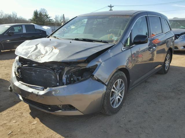 5FNRL5H6XDB022146 - 2013 HONDA ODYSSEY EX GRAY photo 2