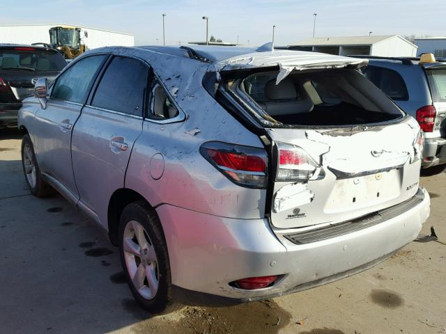 2T2BK1BA4FC261026 - 2015 LEXUS RX 350 SILVER photo 3