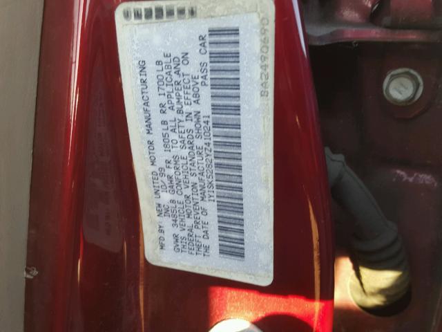 1Y1SK5282YZ410241 - 2000 CHEVROLET GEO PRIZM 红色 照片 10