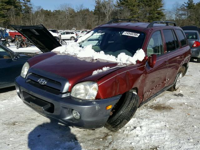 KM8SC73D75U940749 - 2005 HYUNDAI SANTA FE G RED photo 2