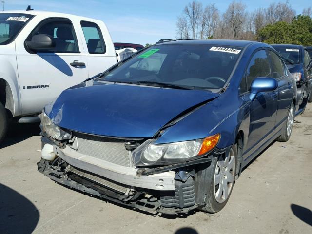 1HGFA16578L114461 - 2008 HONDA CIVIC LX BLUE photo 2