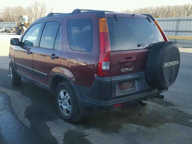 SHSRD78872U002548 - 2002 HONDA CR-V EX MAROON photo 3