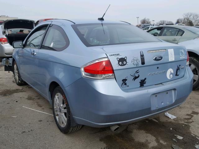 1FAHP33N58W176788 - 2008 FORD FOCUS SE BLUE photo 3