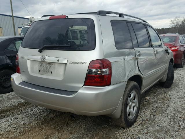 JTEHD21A940028231 - 2004 TOYOTA HIGHLANDER SILVER photo 4