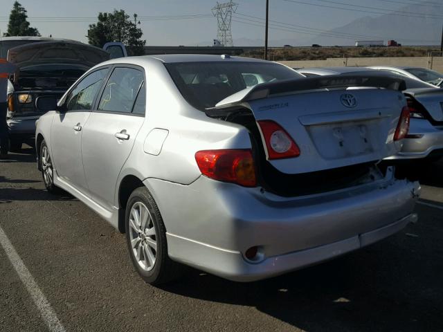 1NXBU4EE3AZ278602 - 2010 TOYOTA COROLLA BA SILVER photo 3