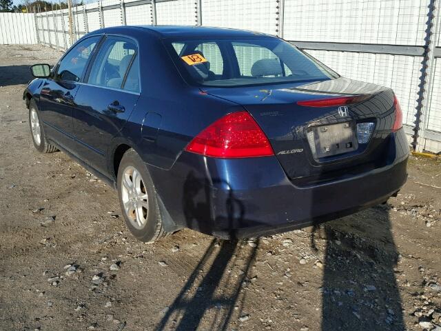 1HGCM56307A088926 - 2007 HONDA ACCORD SE BLUE photo 3